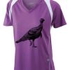  James & Nicholson Ladies' Running-T (paars/wit) Thumbnail