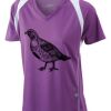  James & Nicholson Ladies' Running-T (paars/wit) Thumbnail