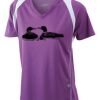 James & Nicholson Ladies' Running-T (paars/wit) Thumbnail
