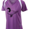  James & Nicholson Ladies' Running-T (paars/wit) Thumbnail