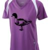  James & Nicholson Ladies' Running-T (paars/wit) Thumbnail