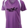  James & Nicholson Ladies' Running-T (paars/wit) Thumbnail
