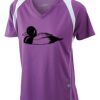  James & Nicholson Ladies' Running-T (paars/wit) Thumbnail