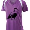 James & Nicholson Ladies' Running-T (paars/wit) Thumbnail