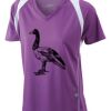  James & Nicholson Ladies' Running-T (paars/wit) Thumbnail