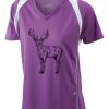  James & Nicholson Ladies' Running-T (paars/wit) Thumbnail