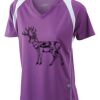  James & Nicholson Ladies' Running-T (paars/wit) Thumbnail