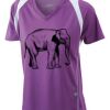  James & Nicholson Ladies' Running-T (paars/wit) Thumbnail