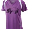  James & Nicholson Ladies' Running-T (paars/wit) Thumbnail