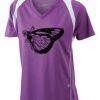  James & Nicholson Ladies' Running-T (paars/wit) Thumbnail