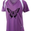  James & Nicholson Ladies' Running-T (paars/wit) Thumbnail