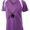  James & Nicholson Ladies' Running-T (paars/wit) Thumbnail