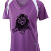  James & Nicholson Ladies' Running-T (paars/wit) Thumbnail