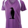  James & Nicholson Ladies' Running-T (paars/wit) Thumbnail