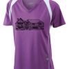  James & Nicholson Ladies' Running-T (paars/wit) Thumbnail