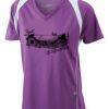  James & Nicholson Ladies' Running-T (paars/wit) Thumbnail