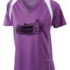  James & Nicholson Ladies' Running-T (paars/wit) Thumbnail