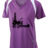  James & Nicholson Ladies' Running-T (paars/wit) Thumbnail