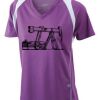  James & Nicholson Ladies' Running-T (paars/wit) Thumbnail