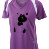  James & Nicholson Ladies' Running-T (paars/wit) Thumbnail