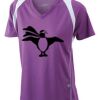  James & Nicholson Ladies' Running-T (paars/wit) Thumbnail
