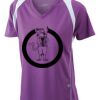  James & Nicholson Ladies' Running-T (paars/wit) Thumbnail