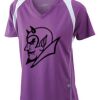  James & Nicholson Ladies' Running-T (paars/wit) Thumbnail
