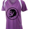 James & Nicholson Ladies' Running-T (paars/wit) Thumbnail