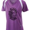  James & Nicholson Ladies' Running-T (paars/wit) Thumbnail