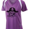  James & Nicholson Ladies' Running-T (paars/wit) Thumbnail
