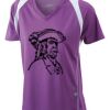  James & Nicholson Ladies' Running-T (paars/wit) Thumbnail