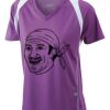  James & Nicholson Ladies' Running-T (paars/wit) Thumbnail