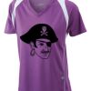  James & Nicholson Ladies' Running-T (paars/wit) Thumbnail