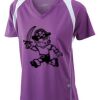  James & Nicholson Ladies' Running-T (paars/wit) Thumbnail