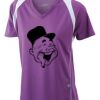  James & Nicholson Ladies' Running-T (paars/wit) Thumbnail