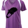  James & Nicholson Ladies' Running-T (paars/wit) Thumbnail