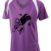  James & Nicholson Ladies' Running-T (paars/wit) Thumbnail