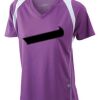  James & Nicholson Ladies' Running-T (paars/wit) Thumbnail