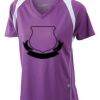  James & Nicholson Ladies' Running-T (paars/wit) Thumbnail