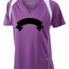  James & Nicholson Ladies' Running-T (paars/wit) Thumbnail