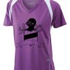  James & Nicholson Ladies' Running-T (paars/wit) Thumbnail