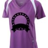  James & Nicholson Ladies' Running-T (paars/wit) Thumbnail