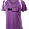  James & Nicholson Ladies' Running-T (paars/wit) Thumbnail