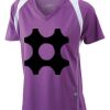  James & Nicholson Ladies' Running-T (paars/wit) Thumbnail