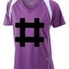  James & Nicholson Ladies' Running-T (paars/wit) Thumbnail