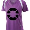  James & Nicholson Ladies' Running-T (paars/wit) Thumbnail