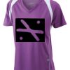  James & Nicholson Ladies' Running-T (paars/wit) Thumbnail