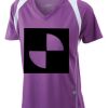  James & Nicholson Ladies' Running-T (paars/wit) Thumbnail