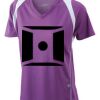  James & Nicholson Ladies' Running-T (paars/wit) Thumbnail