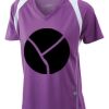  James & Nicholson Ladies' Running-T (paars/wit) Thumbnail